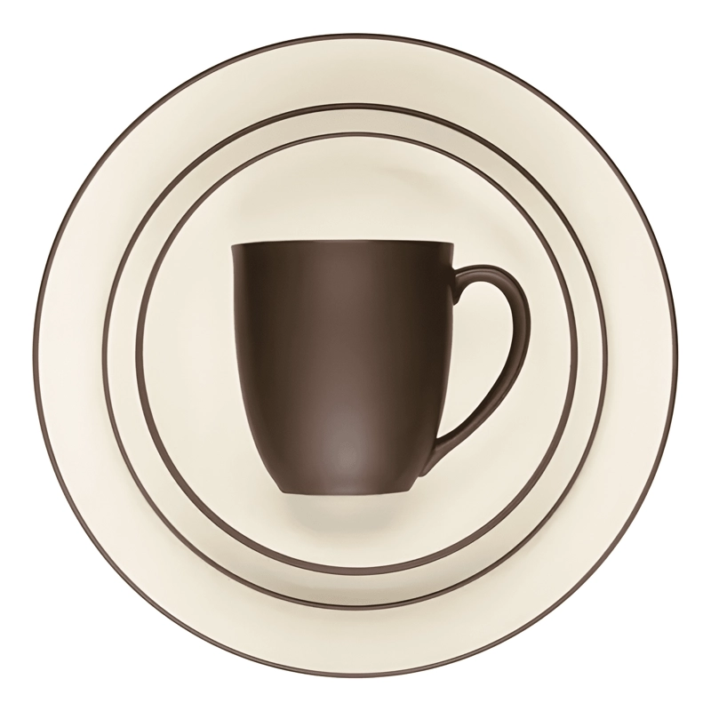 JUEGO DE VAJILLA 4 PIEZAS DE CERAMICA RESISTENTE NORITAKE... - 1