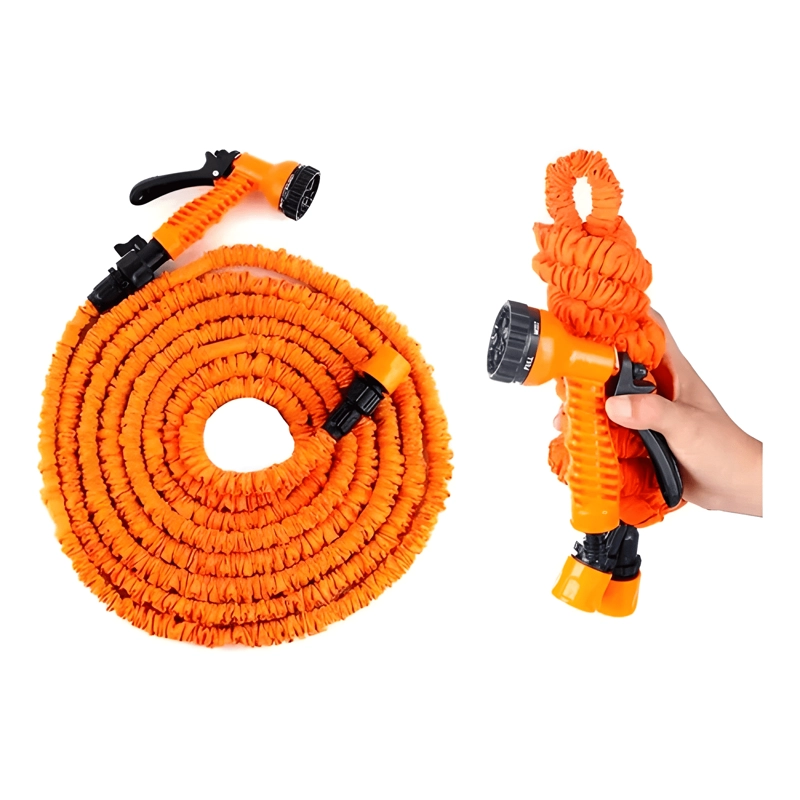 MANGUERA MAGICA RIEGO EXPANDIBLE 22,5 MTS. + PISTOLA NARANJA - 1