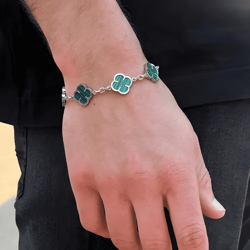 PULSERA GREEN CLOVER ORO18K POSITIVIDAD SAINT VENIK - 1