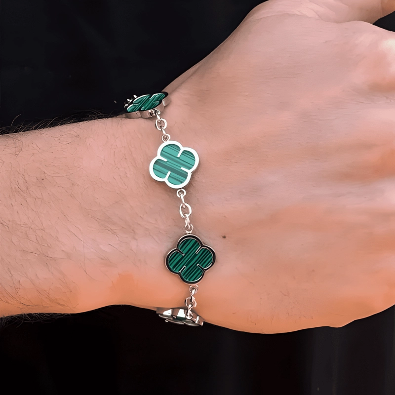 PULSERA GREEN CLOVER ORO18K POSITIVIDAD SAINT VENIK - 4