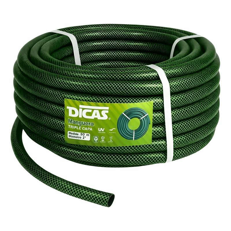 MANGUERA REFORZADA 1 PULGADA ROLLO 50 METROS OSCURO VERDE - 4