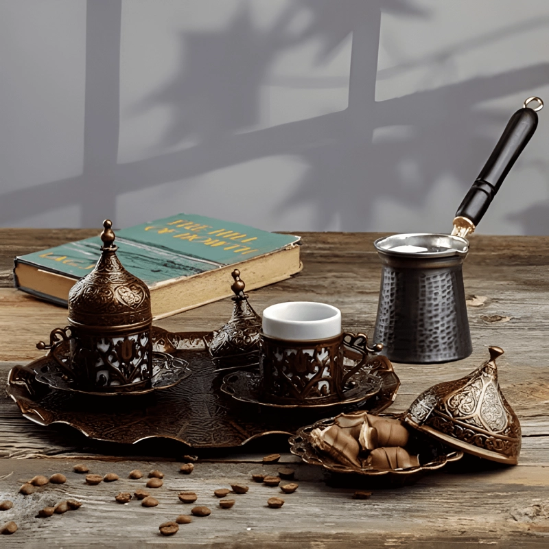 SET COMPLETO PARA PREPARAR Y SERVIR TURCO Y ARABE 12... CAFE - 1