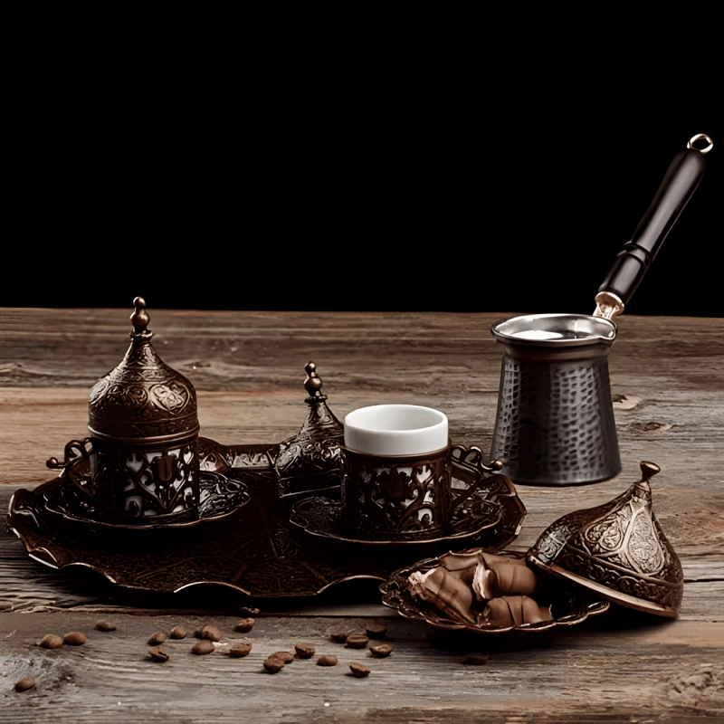 SET COMPLETO PARA PREPARAR Y SERVIR TURCO Y ARABE 12... CAFE - 4
