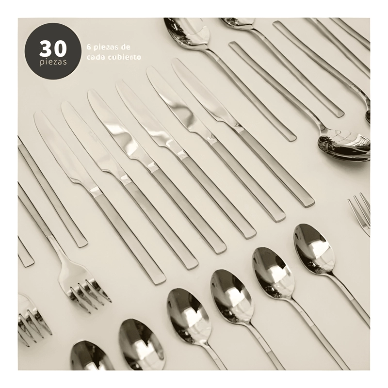 JUEGO DE LOZA 30PCS BRUSELAS + CUCHILLERIA 30PCS PUGLIA #8 - 3