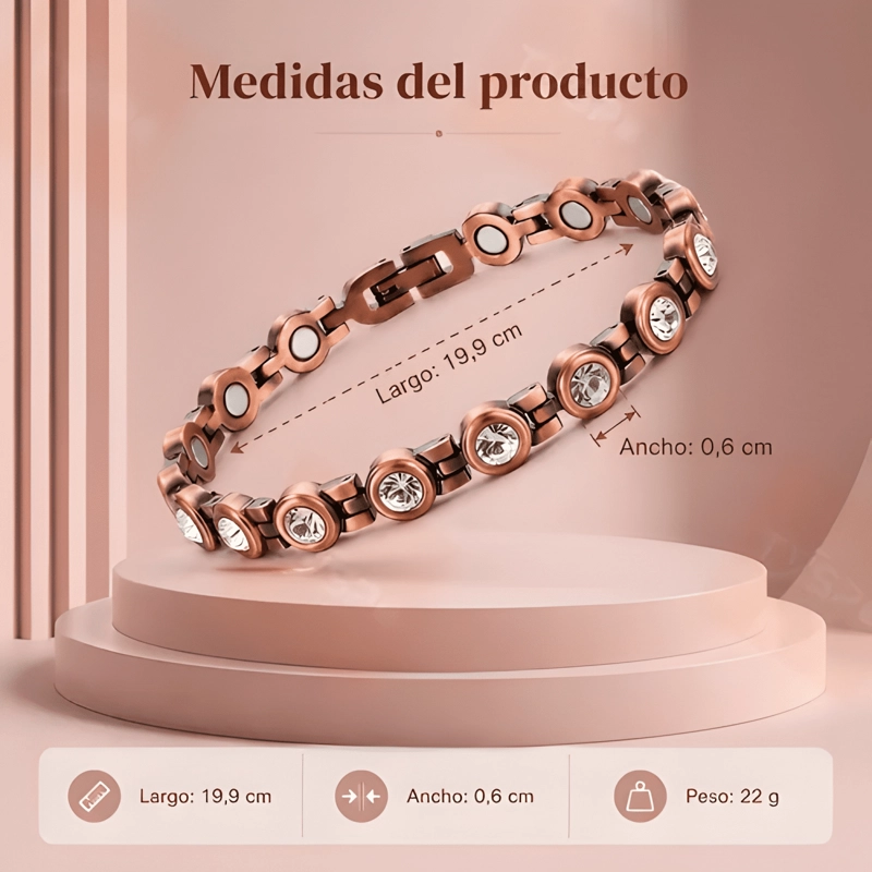 PULSERA COBRE MAGNE TICA - IMANES TERAPIA - BRAZALETE - 3