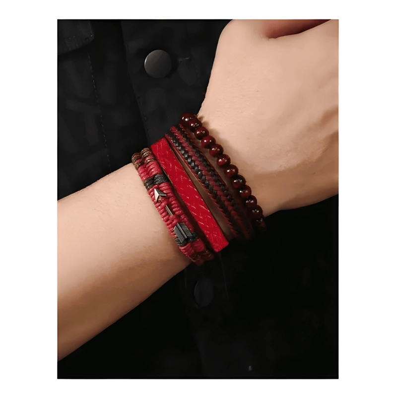 PACK DE 4 PULSERAS CON DISEÑO DE FLECHA HOMBRES VIKINGO - 1