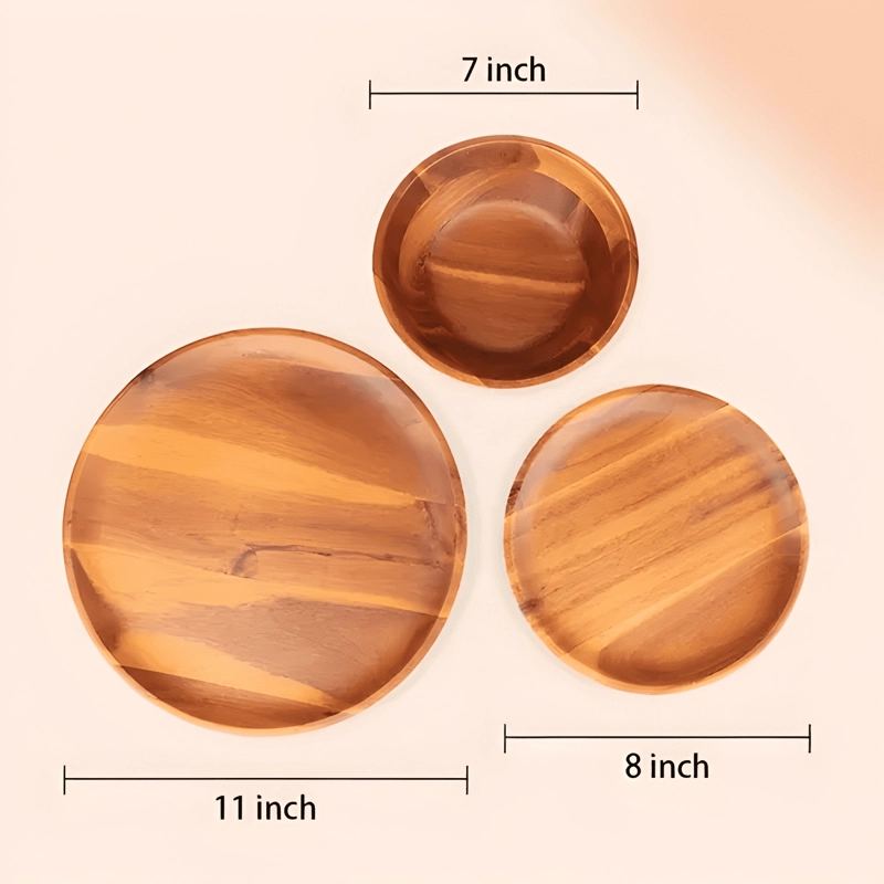 JUEGO DE VAJILLA AIDEA DE MADERA, 12 PIEZAS PARA ALMUERZO - 4