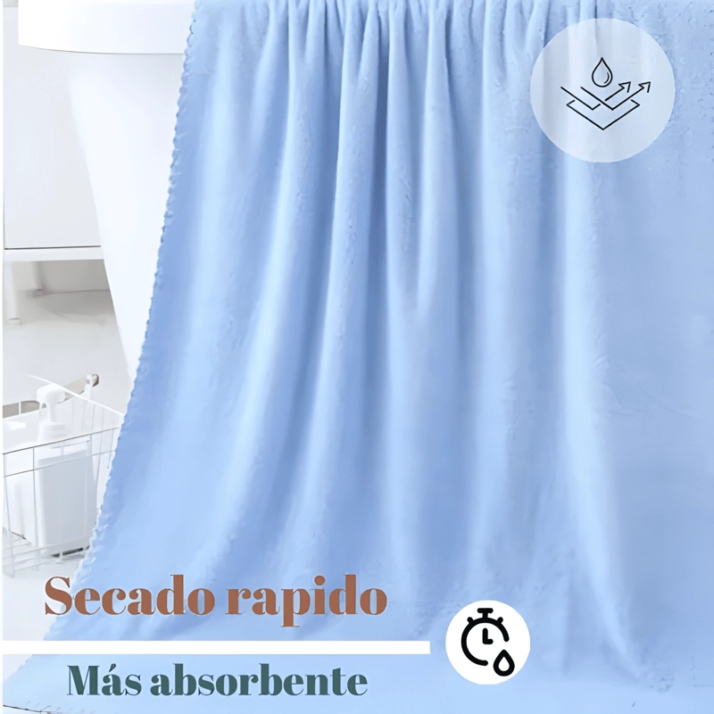 PACK 2 TOALLA BAÑO MANO VIAJE MICROFIBRA SECADO RAPIDO - 1