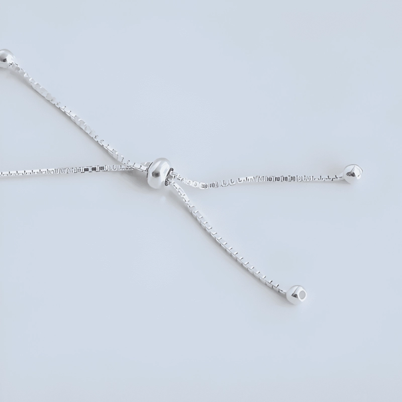 PULSERA DE PLATA LEY 925 AJUSTABLE CON BOLITAS F PLATA - 1