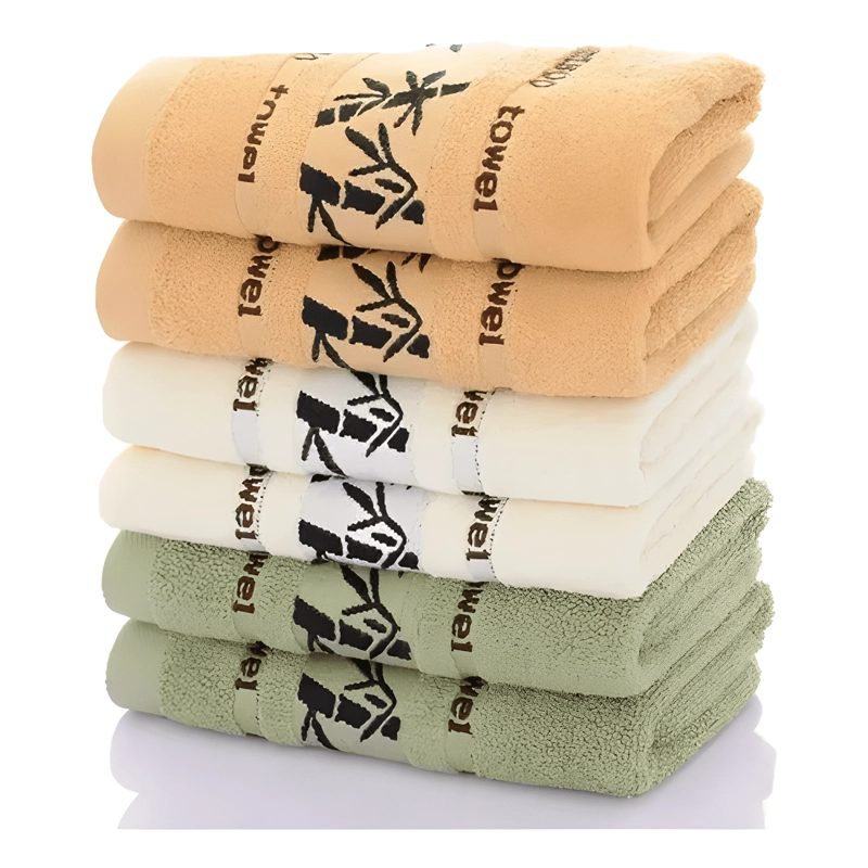 PACK 6 TOALLA DE BAÑO FIBRA BAMBU DE LUJO ABSORBENTE GRUESO - 1