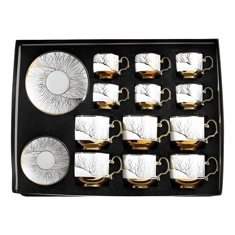 JUEGO VAJILLA TAZAS PLATILLOS DISEÑO ARTISTICO MESA - 1