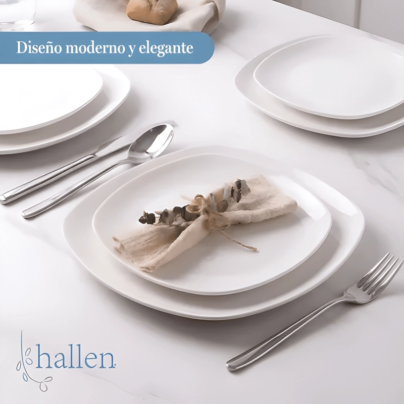 JUEGO SET DE VAJILLA 30PZAS PORCELANA BLANCA - 2