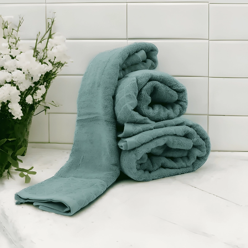 TOALLA EXTRA GRANDE 100*140CM 100% ALGODON LISO VERDE - 1