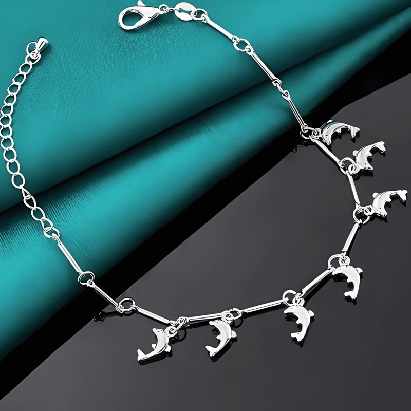 PULSERA PLATA 925 PARA DAMA MUJER ELEGANTE DELFIN CHARM - 1