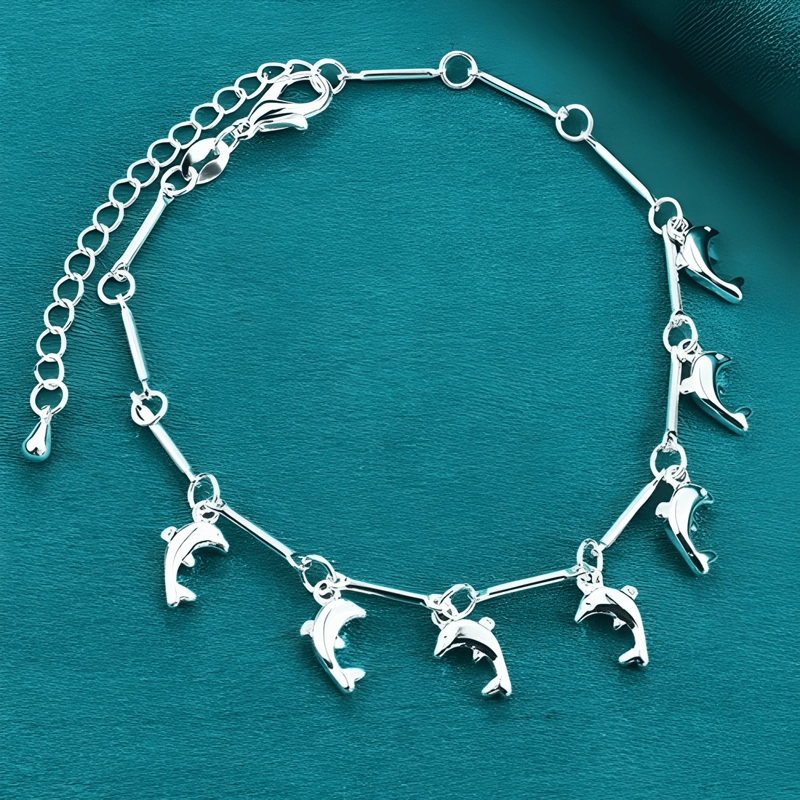 PULSERA PLATA 925 PARA DAMA MUJER ELEGANTE DELFIN CHARM - 2