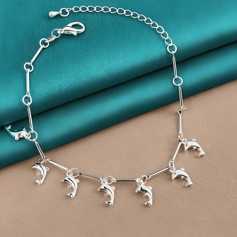 PULSERA PLATA 925 PARA DAMA MUJER ELEGANTE DELFIN CHARM - 3