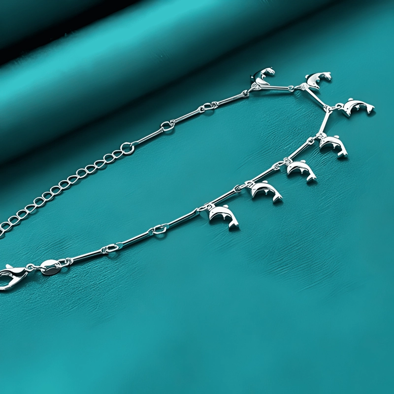 PULSERA PLATA 925 PARA DAMA MUJER ELEGANTE DELFIN CHARM - 4