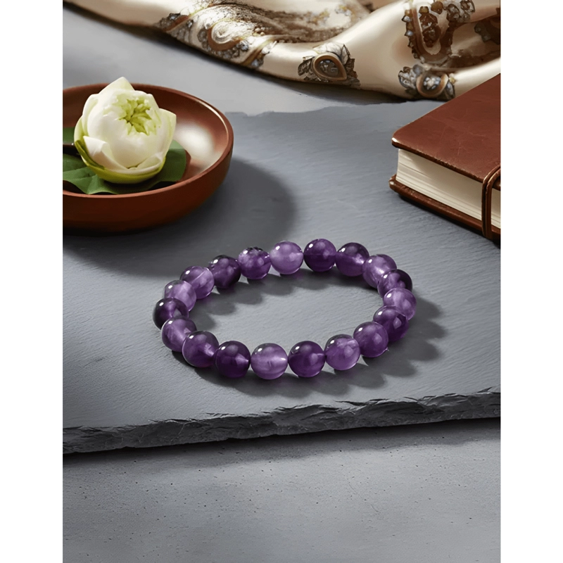 PULSERA PIEDRA AMATISTA NATURAL DE 8MM - 3