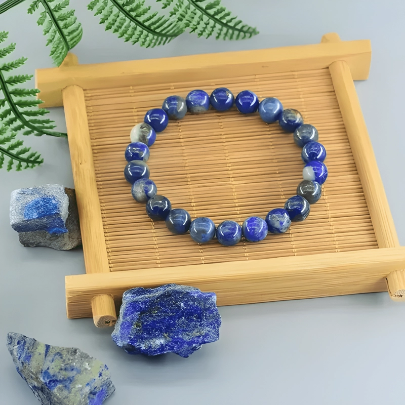 PULSERA DE PIEDRA LAPISLAZULI 6MM HOMBRE MUJER MODA - 2