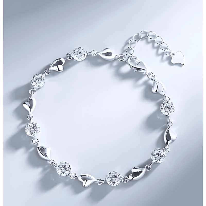 PULSERA CORAZON PLATA 925 MUJER ELEGANTE REGALO - 1