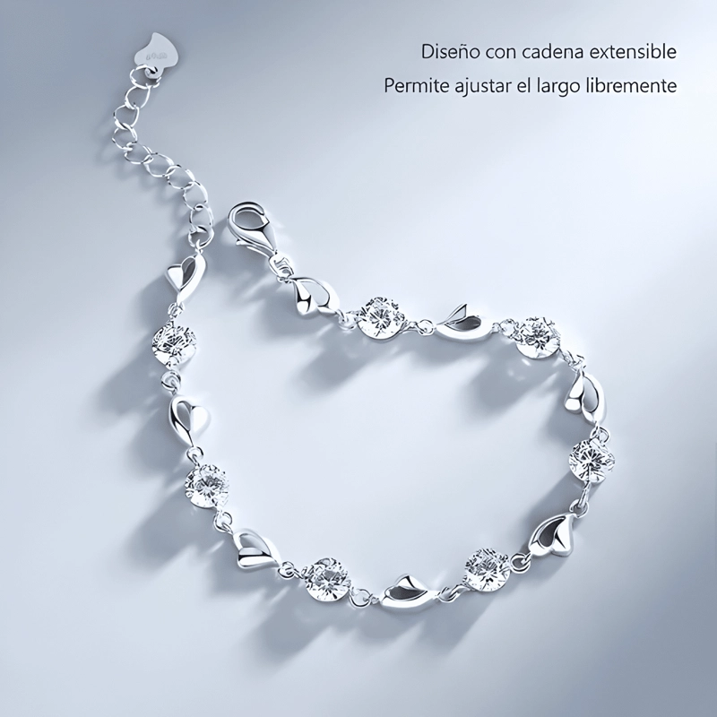 PULSERA CORAZON PLATA 925 MUJER ELEGANTE REGALO - 4