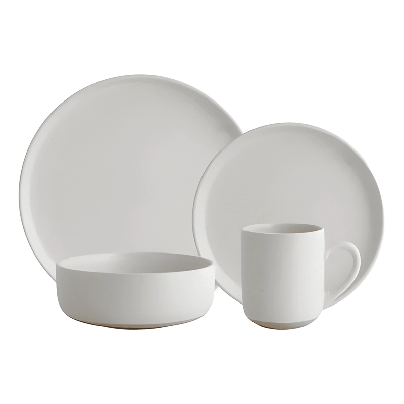 JUEGO LOZA CERAMICA 16 PIEZAS POLONIA COMPLETO BLANCO - 1