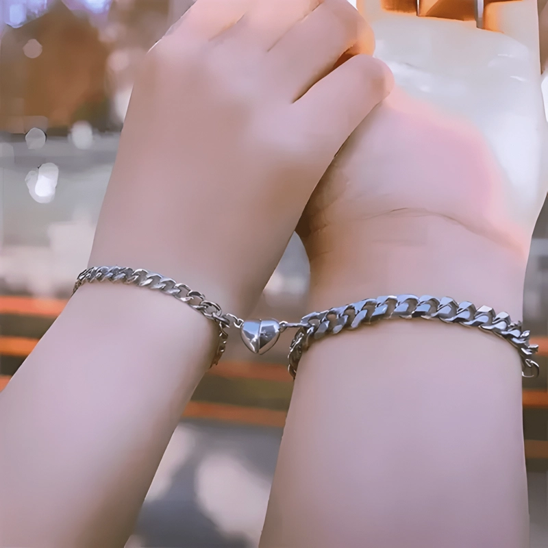 PULSERAS PARA PAREJAS CON IMAN CORAZON REGALO DE AMOR - 1