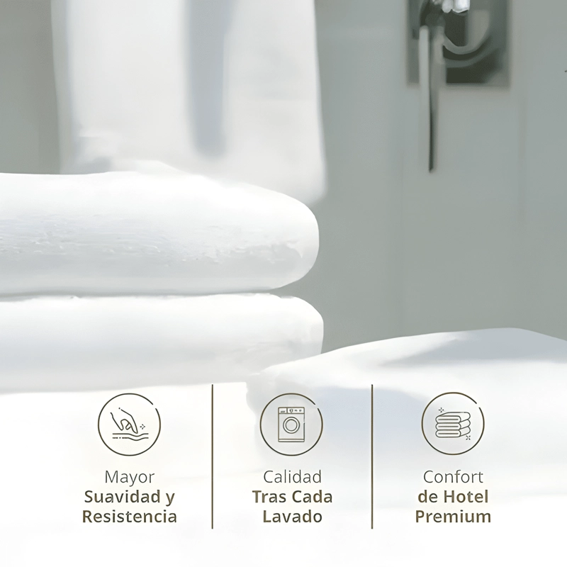 PACK 6 TOALLAS DE BAÑO DE HOTEL ALGODON 140X70 BLANCO #8 - 4