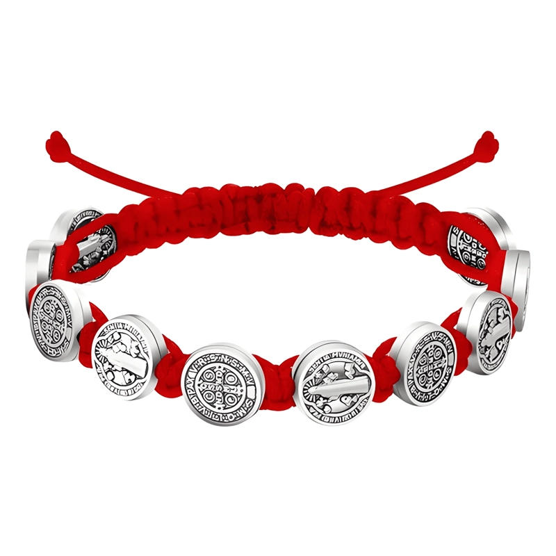 2 PIEZAS PULSERAS SAN BENITO PROTECCION BUENA SUERTE REGALO - 3