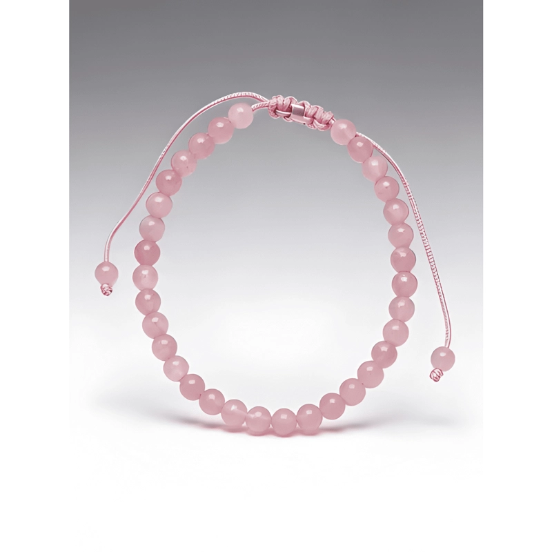 PULSERA PIEDRA CUARZO NATURAL AJUSTABLE PROTECCION ROSADO - 2