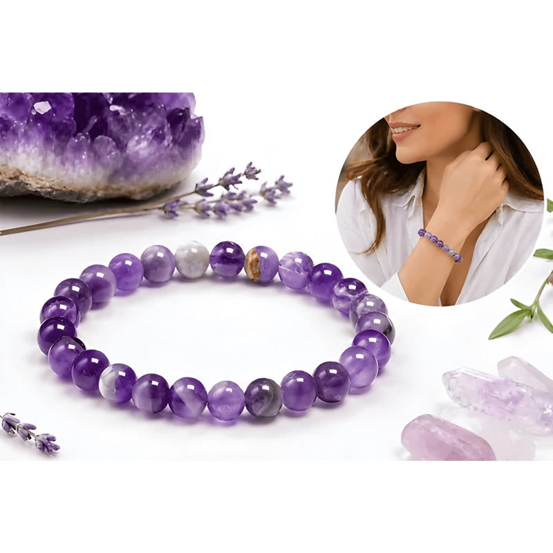 PULSERA AMATISTA NATURAL 8MM MUJER ENERGIA PROTECCION CALMA - 2