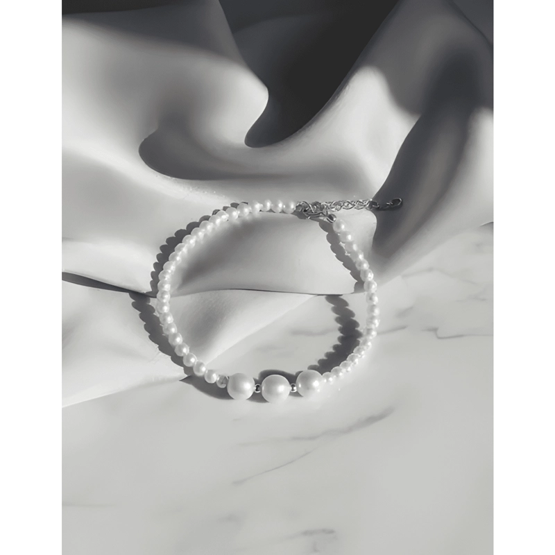 PULSERA PLATA 925 PERLAS CON 3 PERLAS DE RIO REGALO MUJER #2 - 4