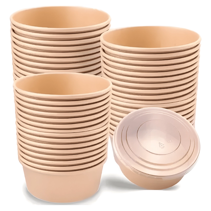 ENVASE BOWL POLIPAPEL KRAFT 750CC CON TAPA POR 50 - 2