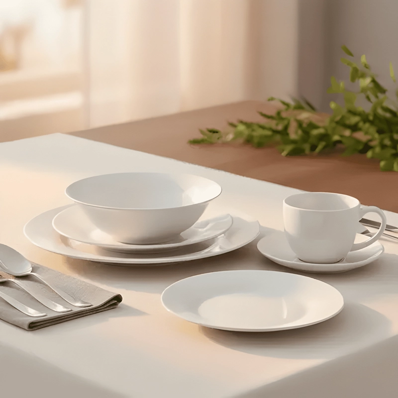JUEGO SET DE VAJILLA 30PZAS PORCELANA SERENA B BLANCA - 2