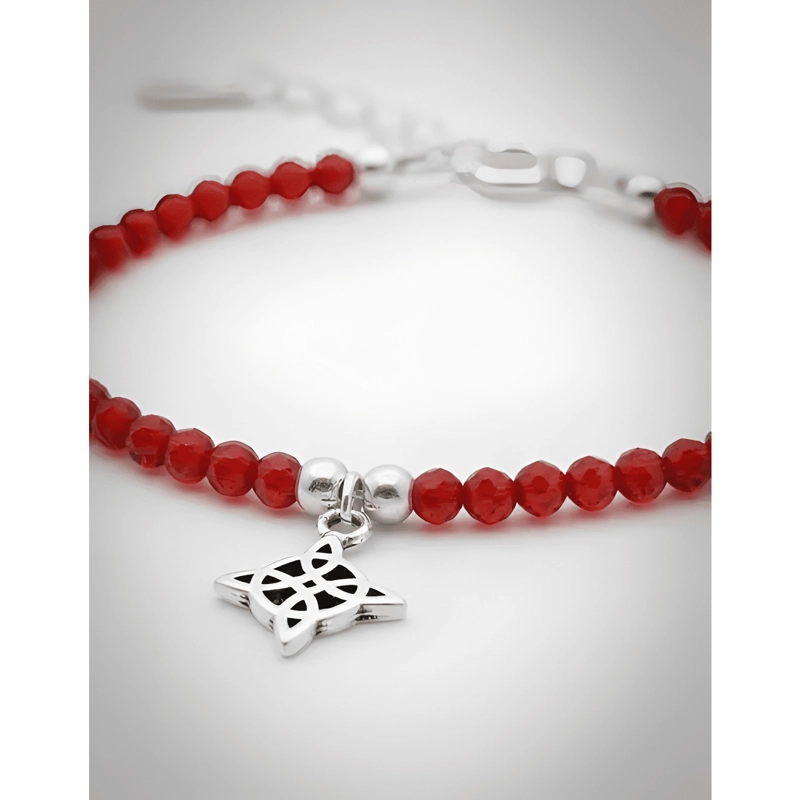 PULSERA NUDO DE BRUJAS PROTECCION PLATA CON CRISTALES #3 - 2