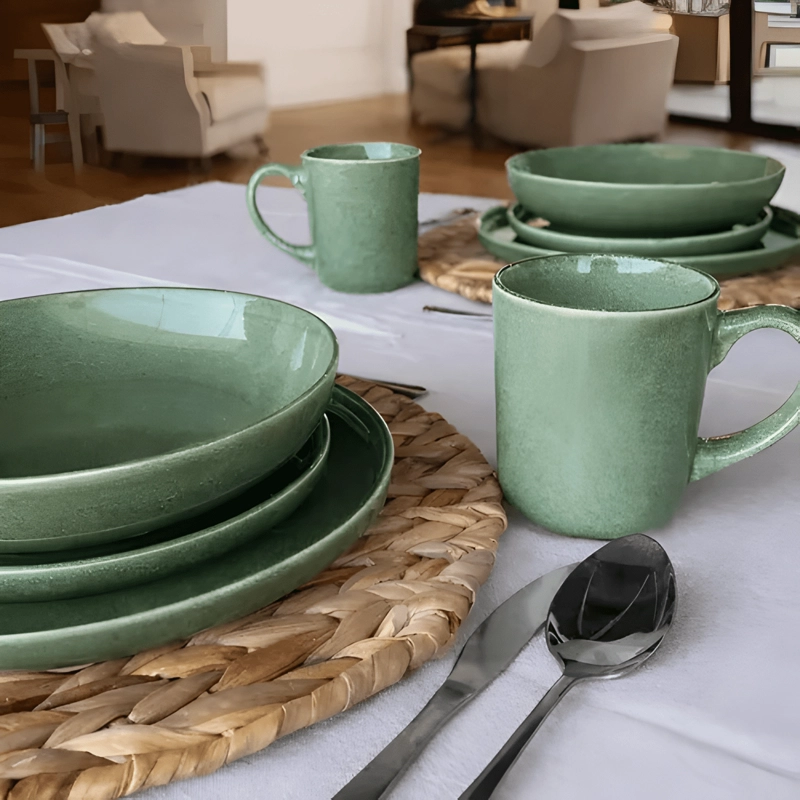 SET VAJILLA 24 PIEZAS CERAMICA LINEA RUSTICA CON MUG #25 - 3
