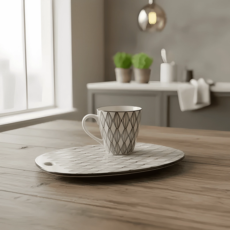 SET DE PLATO Y TAZA DE CERAMICA - 1