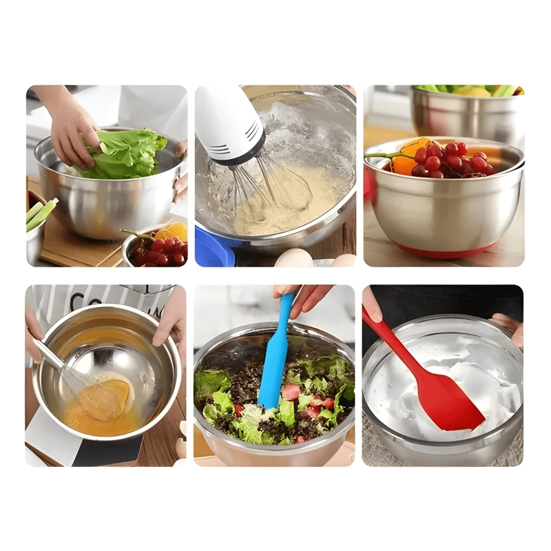 PACK X3 BOWL ACERO INOXIDABLE MENAJE ENSALADERAS BOWL 26CM - 3