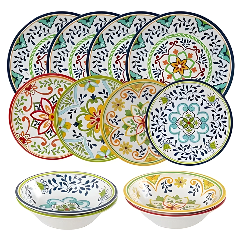 JUEGO DE VAJILLA DE MELAMINA TALAVERA, 12 PIEZAS PARA 4 PERS - 1