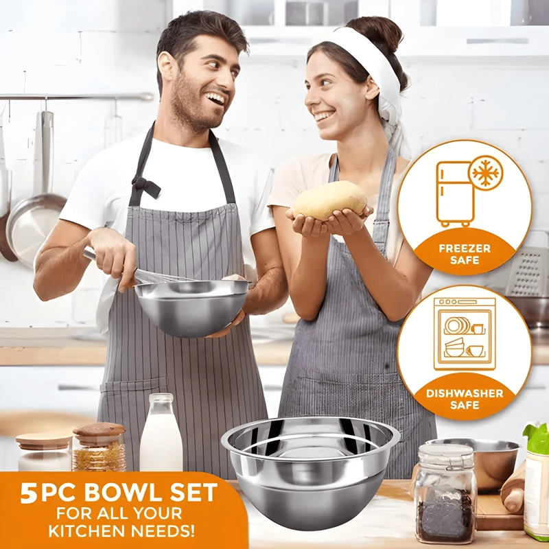 PACK 5 BOWL POCILLO ACERO INOXIDABLE REPOSTERIA COCINA #5 - 3