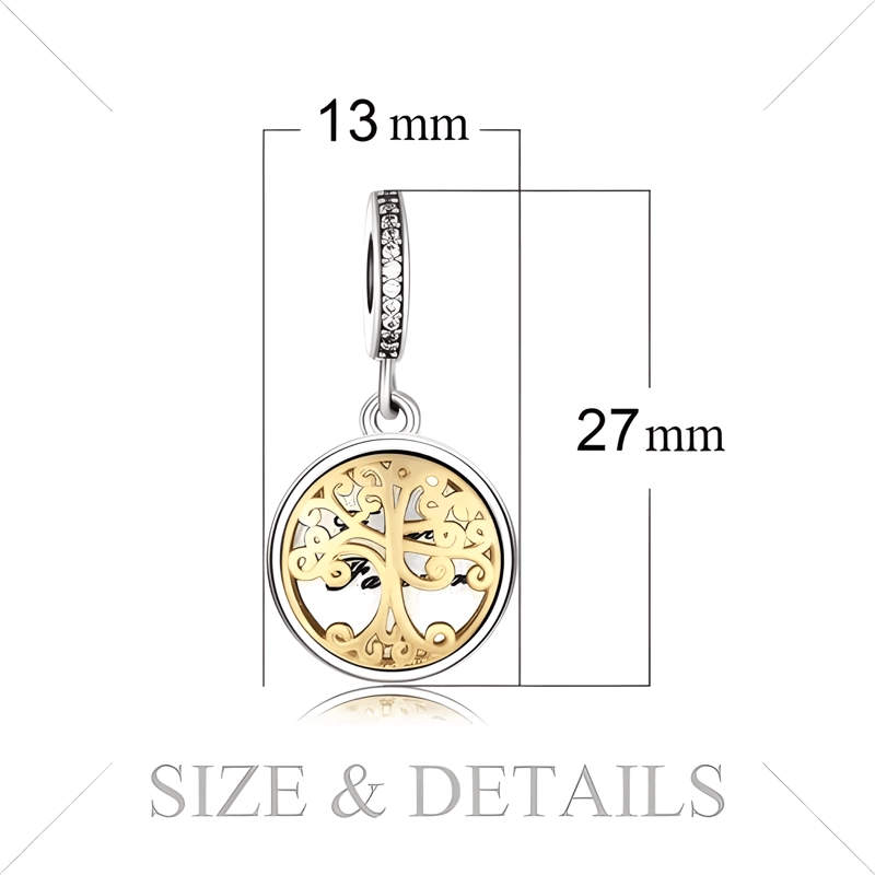 CHARM DIJE ARBOL DE LA VIDA PLATA 925 DORADO - 2