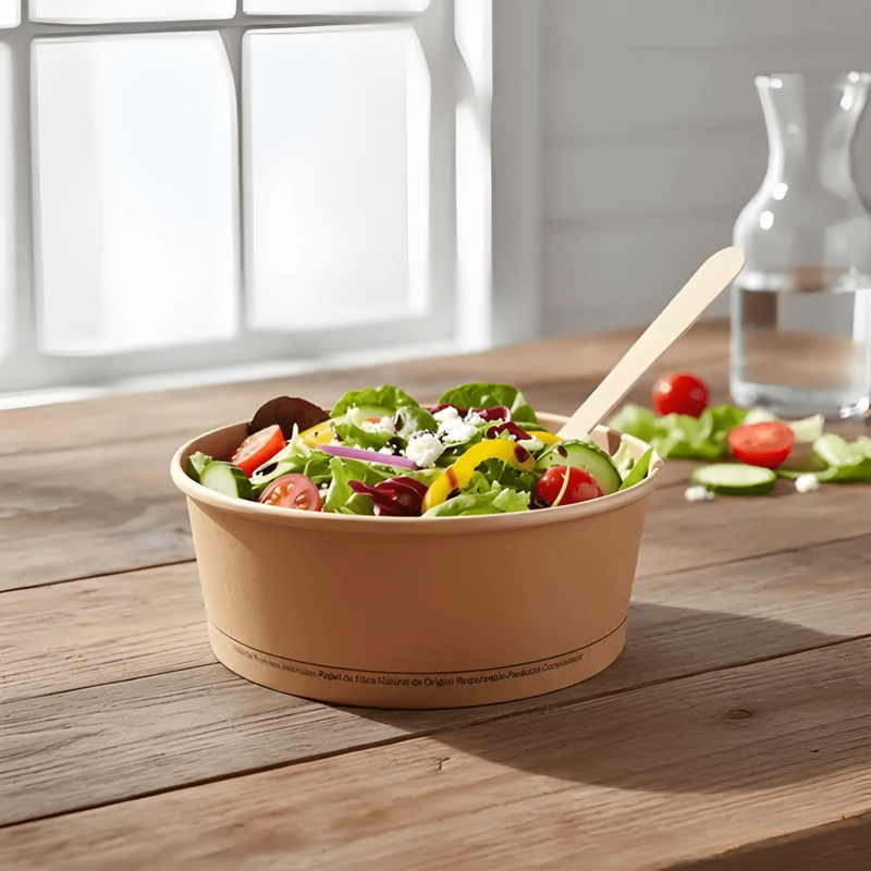 ENVASE BOWL KRAFT PLA 1300CC CON TAPAS 300 UNIDADES - 2