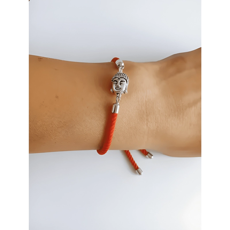 PULSERA AJUSTABLE AMULETO SUERTE ACERO INOXIDABLE ROJA - 4
