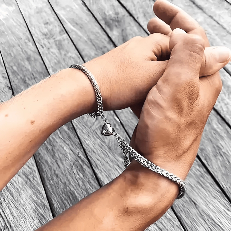 PULSERAS PARA PAREJAS CON IMAN CORAZON REGALO DE AMOR #3 - 4