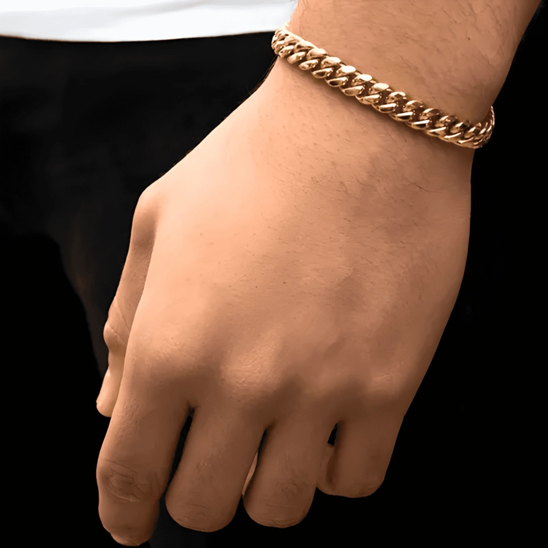 PULSERA CUBAN ORO 8MM LARGO 20 CM - 3