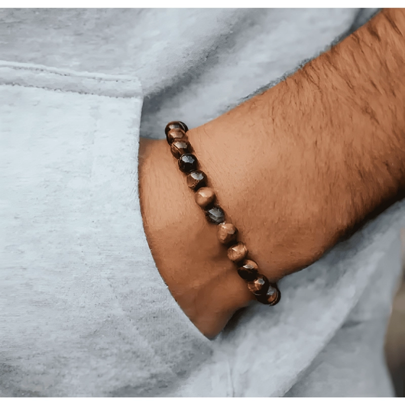 PULSERA OJO DE TIGRE PIEDRA NATURAL PROTECCION UNISEX - 1