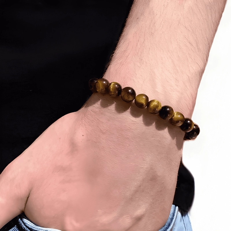 PULSERA OJO DE TIGRE PIEDRA NATURAL PROTECCION UNISEX - 2