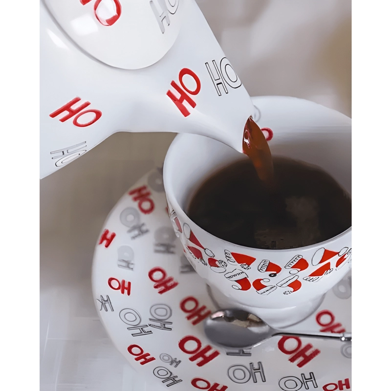VAJILLA PORCELANA NAVIDAD, 6 PERSONAS 30 PIEZAS, HOHOHO - 1