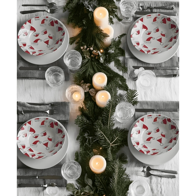 VAJILLA PORCELANA NAVIDAD, 6 PERSONAS 30 PIEZAS, HOHOHO - 2
