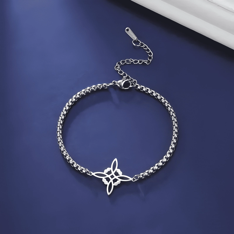 PULSERA NORDICA NUDO DE BRUJA CELTA ACERO PROTECCION DORADA - 4
